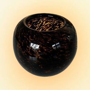 HAND-BLOWN CONFETTI GLASS CANDLE HOLDER